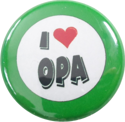 I love Opa Button grün